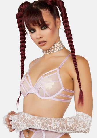 x Hustler Naya Lilac Mesh Wired Bra