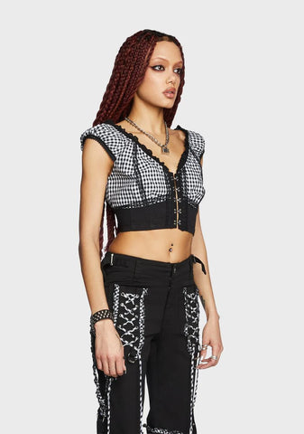 Black And White Bo Peep Crop Top