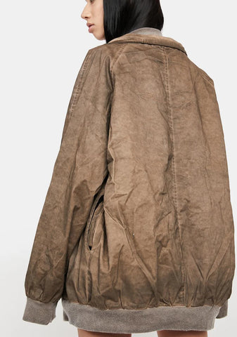 Atmosphere Unisex Oversized Fleece Bomber Jacket