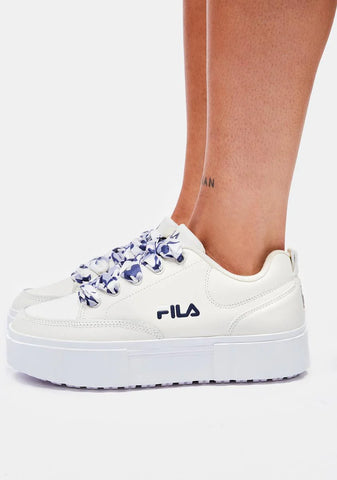 Whisper White Sandblast Low Satin Lace Sneakers