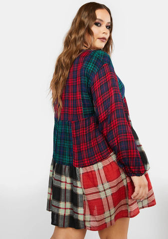 Plus Better Together Plaid Mini Dress