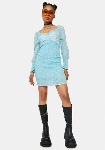 Breakup Szn Sheer Floral Mini Dress