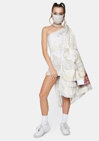 Dirty Asymmetric Mini Dress