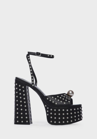 Mia Satin Pearl Platform Heels