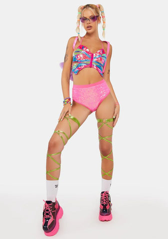 Lime Gettin' Groovy Metallic Leg Wraps