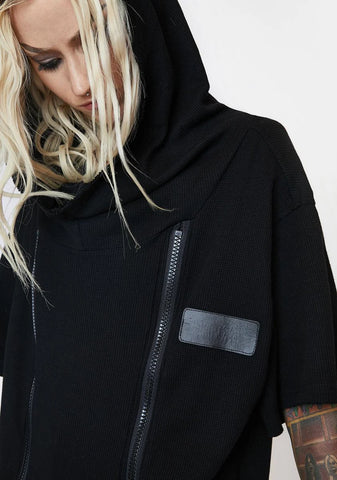 Filter Unisex Zippered Slit T-Shirt