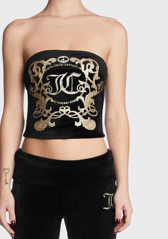 Monogram Velour Tube Top
