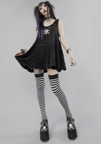 Martyr Me Skull Striped Sweater Dress