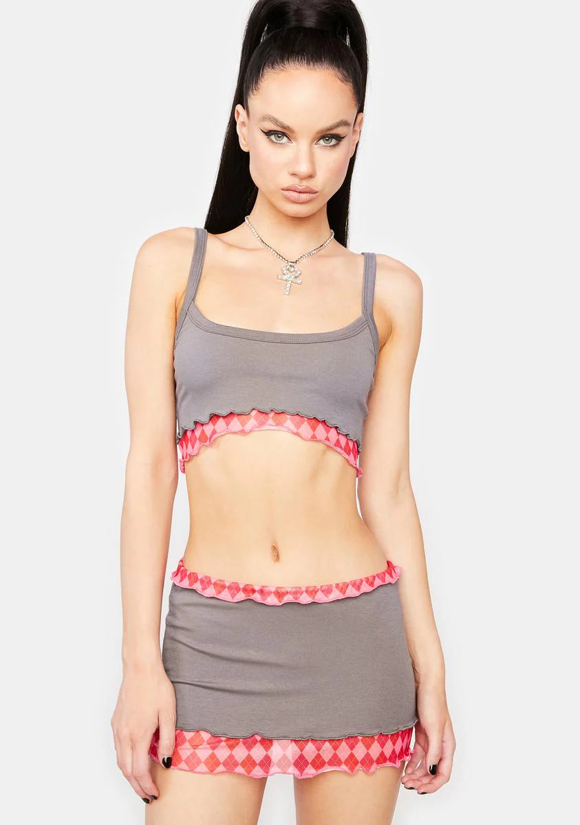 Ash Check Back Tomorrow Skirt Set