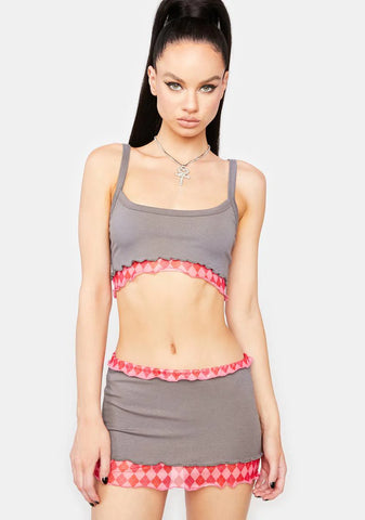 Ash Check Back Tomorrow Skirt Set