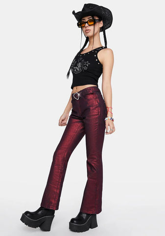 Penny Slot Flared Pants