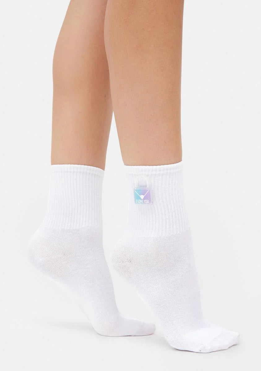 Aqua Love Lockdown Crew Socks