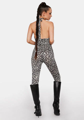 Leopard Wyn Cut-Out Catsuit