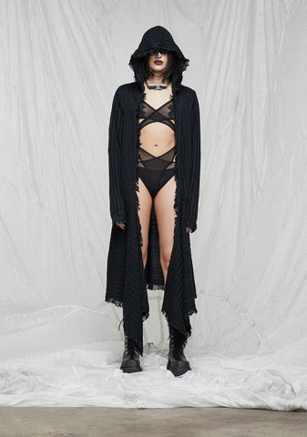 Synth Unisex Hooded Longline Cardigan