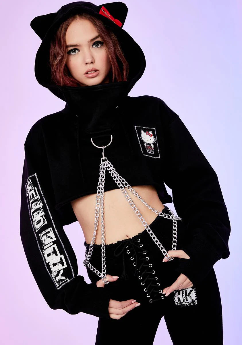 Playtime Anarchy Cropped Hoodie