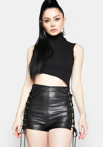 Dark Intuition Vegan Leather Shorts