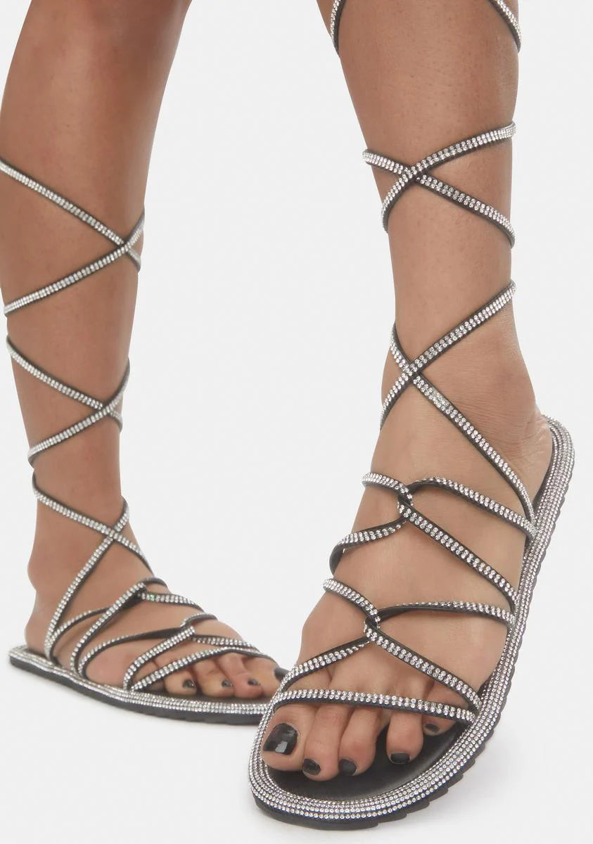 Black Act Of Kindness Wrap Sandals