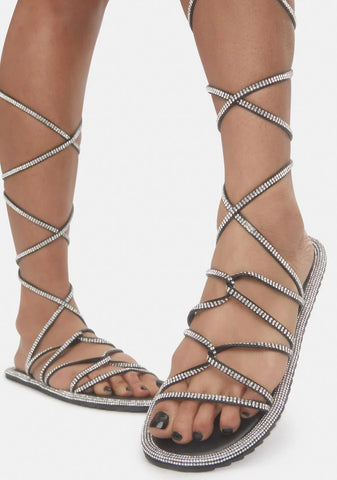 Black Act Of Kindness Wrap Sandals