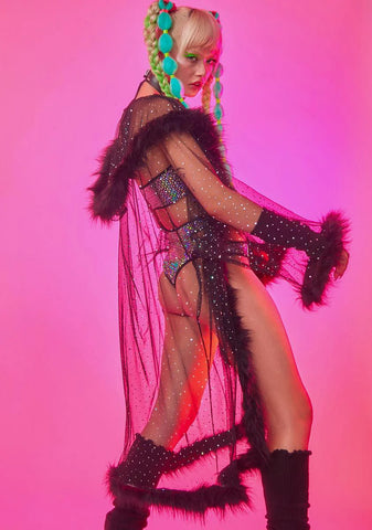 I Fluffing Love You Sheer Kimono