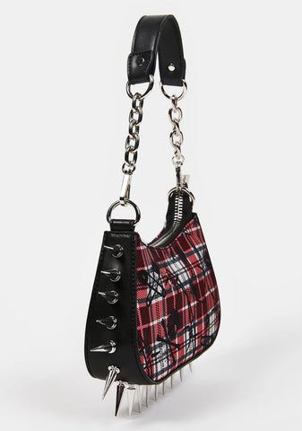 Lust Or Envy Plaid Shoulder Bag
