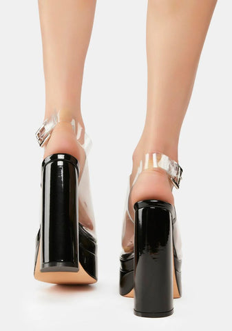 Scotty Platform Clear Heels