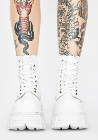 White Knife Combat Boots