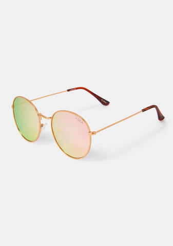 Rose Gold London Round Polarized Sunglasses