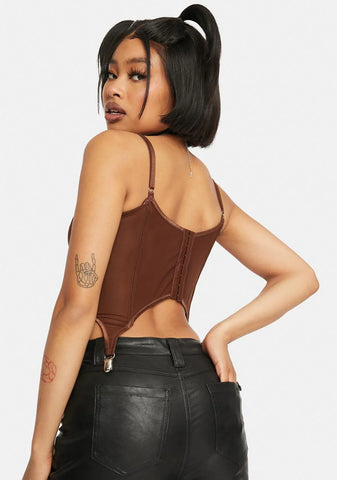 Mocha Got U Hooked Corset Top