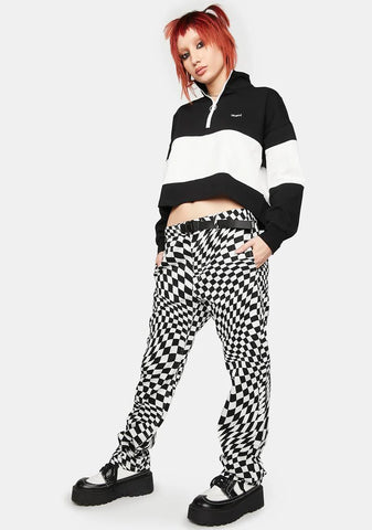 Wavy Checkered Easy Pants