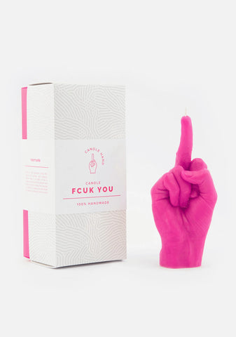 Pink Middle Finger Candle