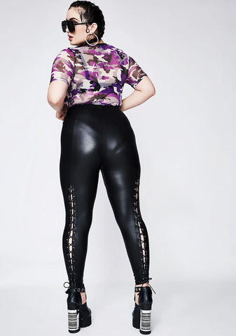 Back Off Lace-Up Leggings