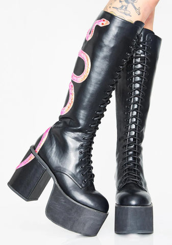 Black Mamba Knee High Boots
