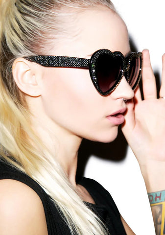 Silver Swarovski® Heart Sunglasses