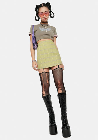 Twinkled Check Mini Skirt