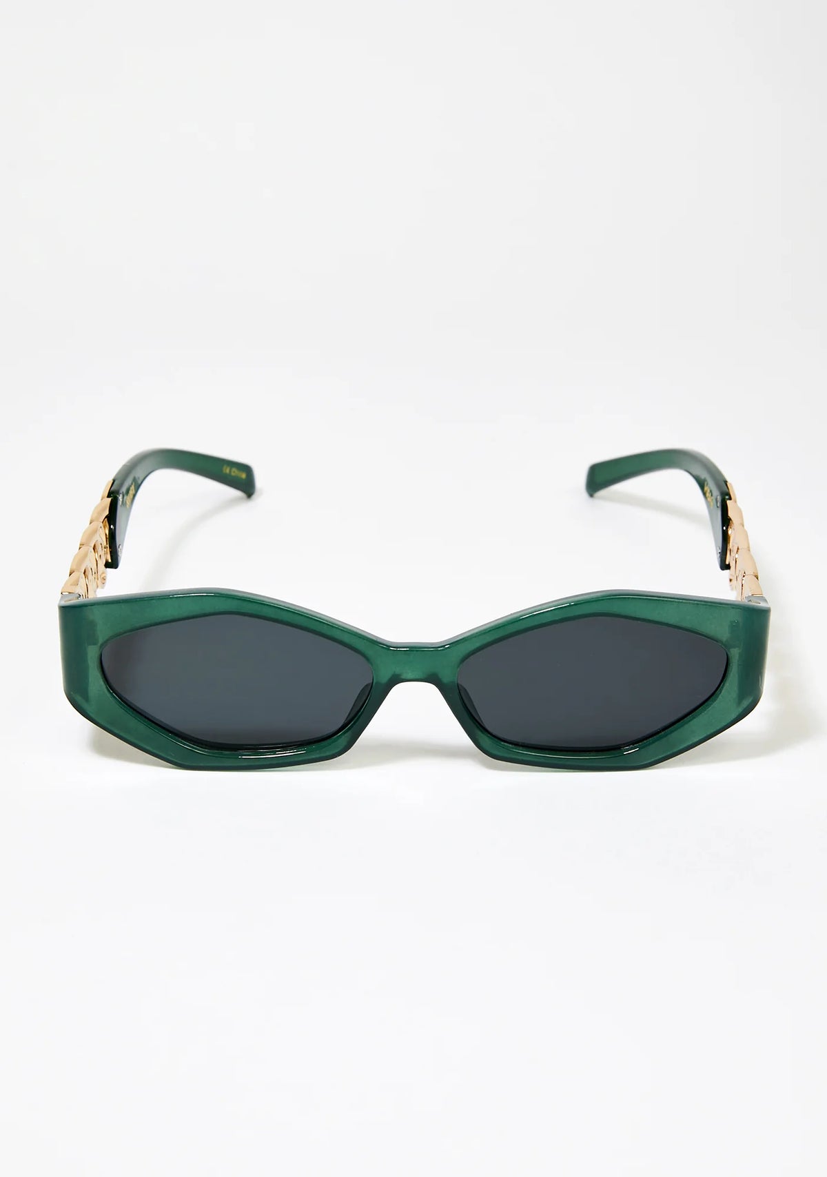 Green Ruby Gold Chain Sunglasses