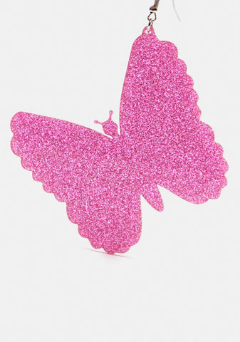 Sparkle And Shine Glitter Butterfly Earrings