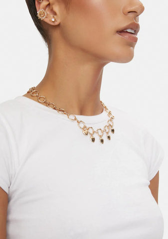 Heart On Lock Charm Necklace