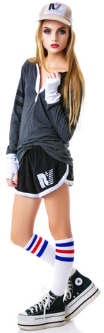 Nice To Meet You Henley Shirt - Light Blue