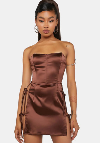 Whiskey Hot Reception Corset Mini Dress