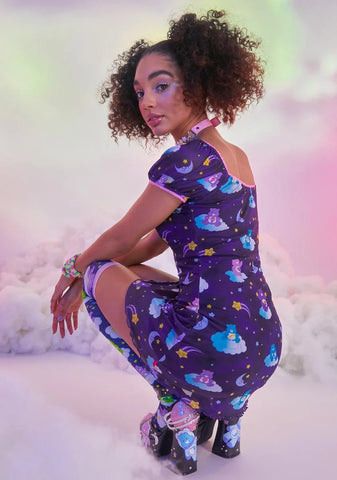 Cloud Covers Mesh Mini Dress