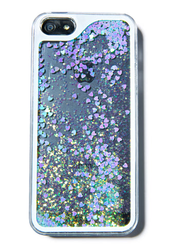 Falling Hearts Glitterfalls iPhone Case
