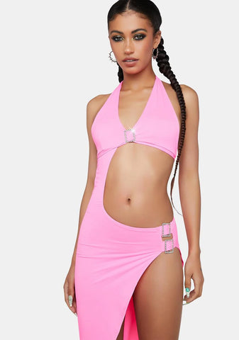 Wanted Woman Cut Out Midi Dress