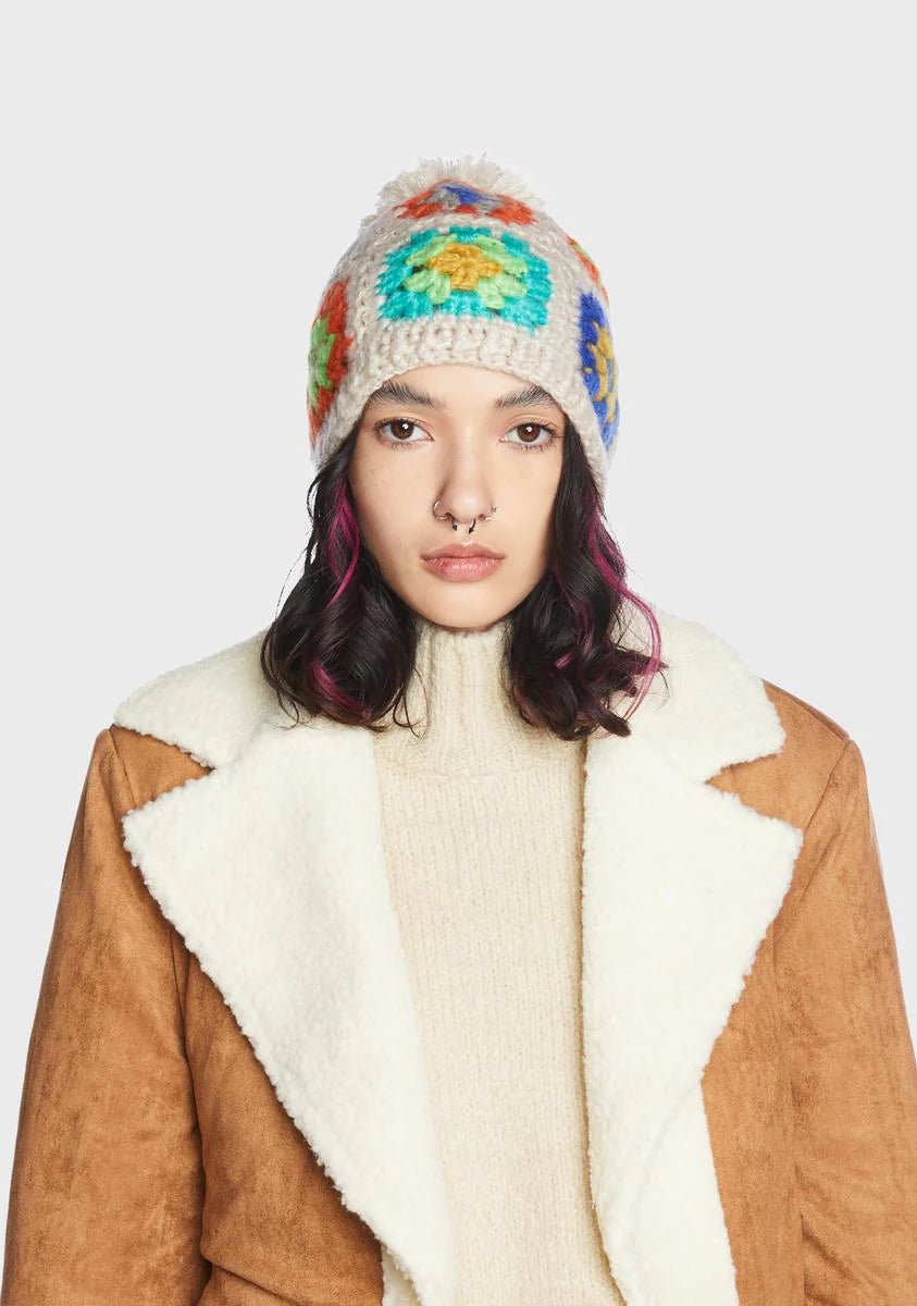 Winter's Frost Knit Beanie