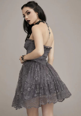 Take Caution Lace Mini Dress