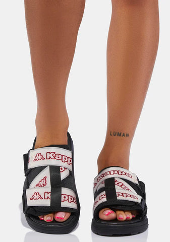 Red Logo Tape Kalpi Sandals