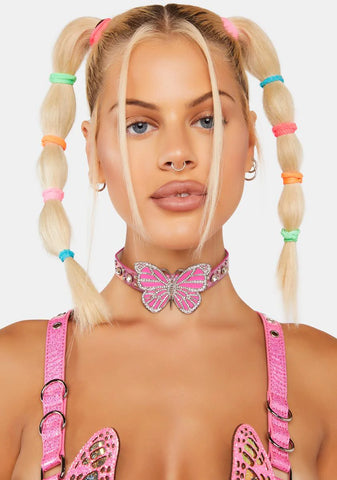 Rave Life Holographic Butterfly Choker