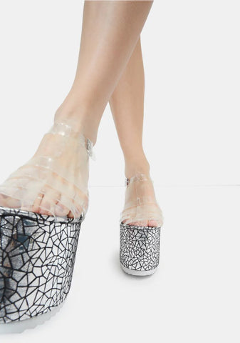 Silver Zahara Platform Sandals