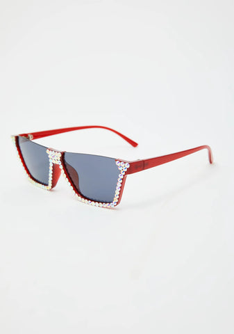 Eyes On The Prize Rhinestone Sunglasses