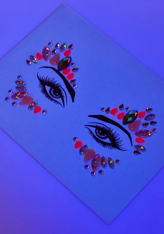 Venus Pink Blacklight Crystal Face Gems