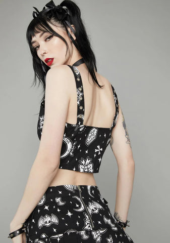 Dark Greetings Bustier Crop Top